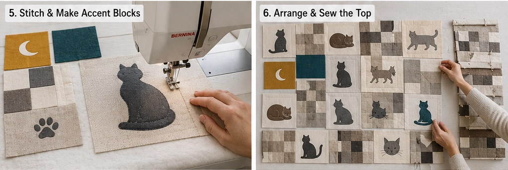 Sophisticated Neutral Tone Cat Quilt Ideas for Calm, Cozy Interiors