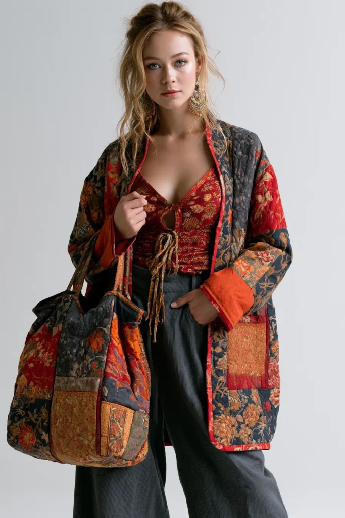 Spacious Floral Boho Quilt Shopper Totes for Effortless Elegance