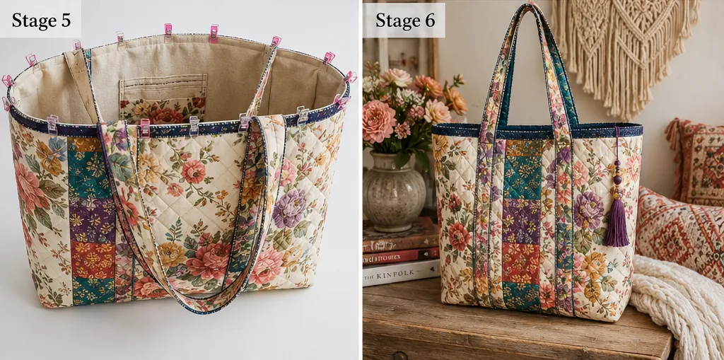 Spacious Floral Boho Quilt Shopper Totes for Effortless Elegance