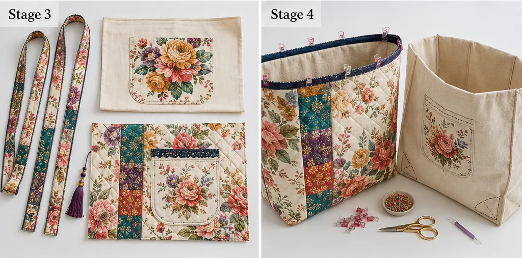 Spacious Floral Boho Quilt Shopper Totes for Effortless Elegance