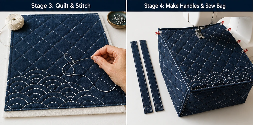 Spacious Japanese Quilted Laundry Bags for Chic Home Organization