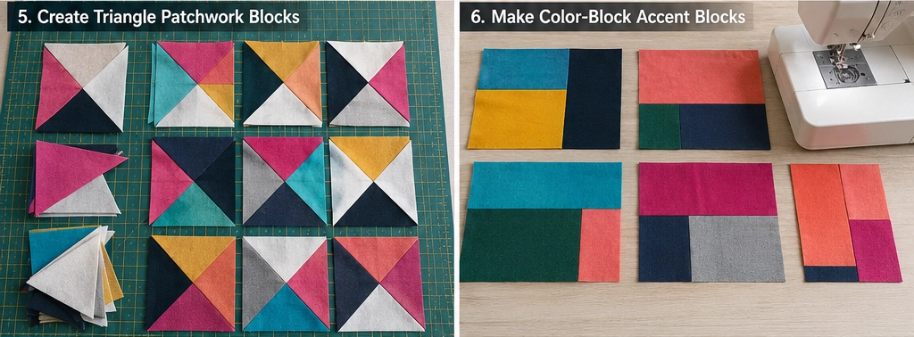 Stylish Geometric Feline Quilt Designs for Artistic Home Accents