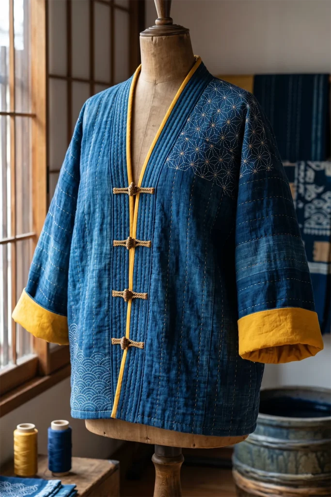 Stylish Indigo Dyed Quilted Tops for Chic and Comfortable Layering