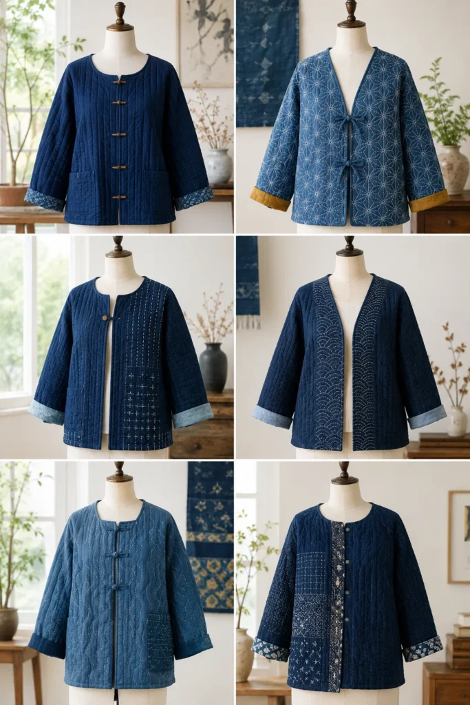 Stylish Indigo Dyed Quilted Tops for Chic and Comfortable Layering