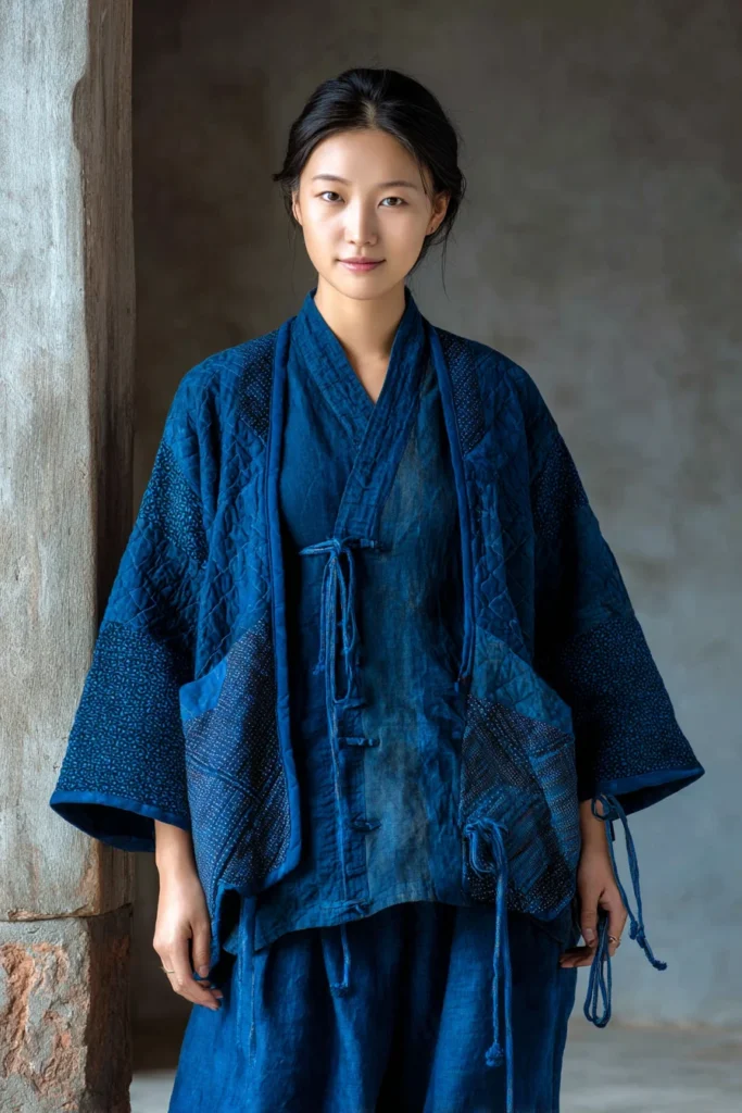 Stylish Indigo Dyed Quilted Tops for Chic and Comfortable Layering