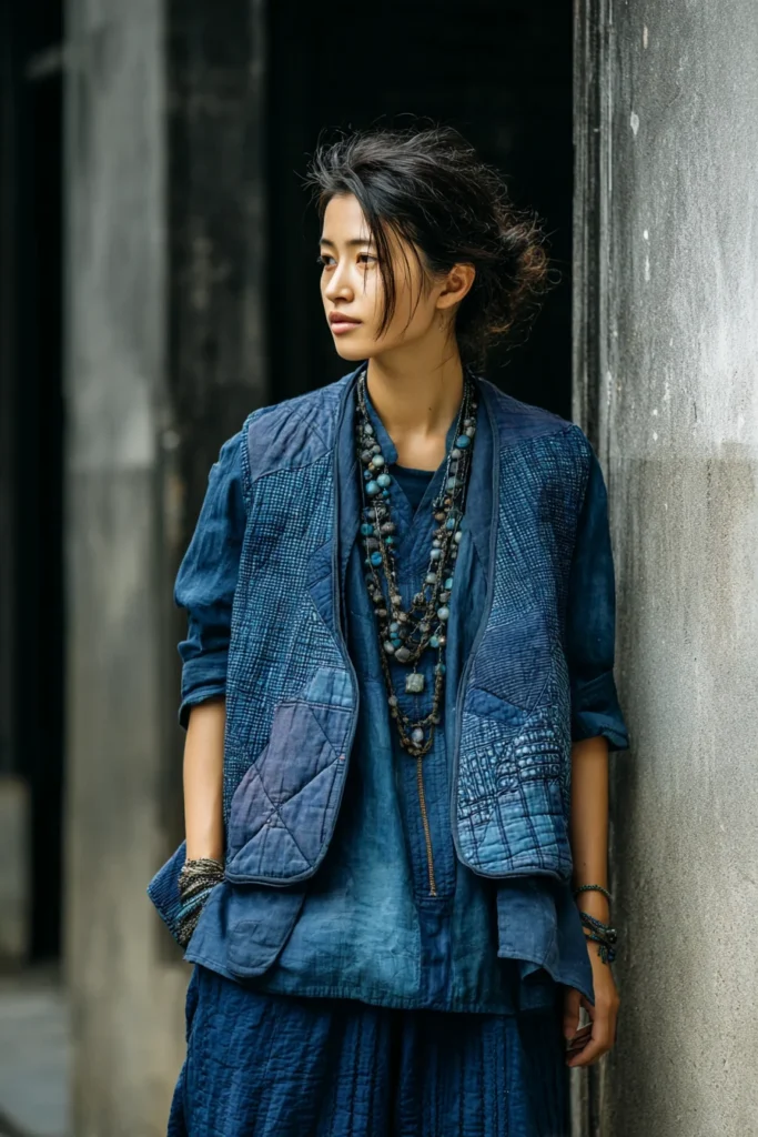 Stylish Indigo Dyed Quilted Tops for Chic and Comfortable Layering
