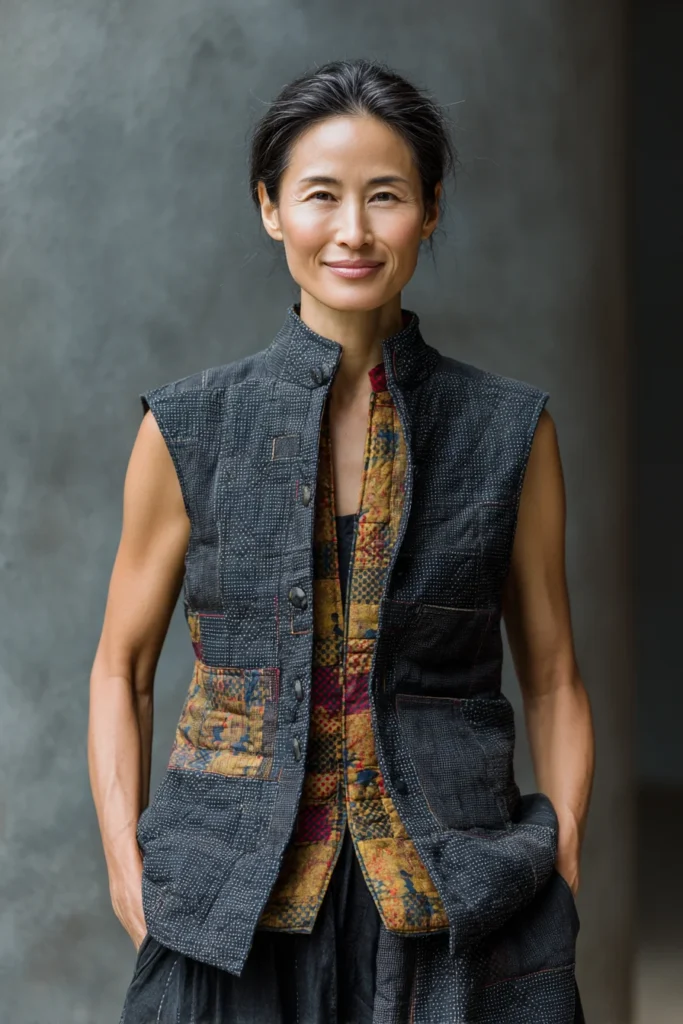 Tailored Japanese Quilt Vests for Effortless Transitional Style