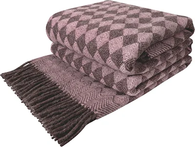 Throw for Home Travel - Brown Scandinavian Rhombus