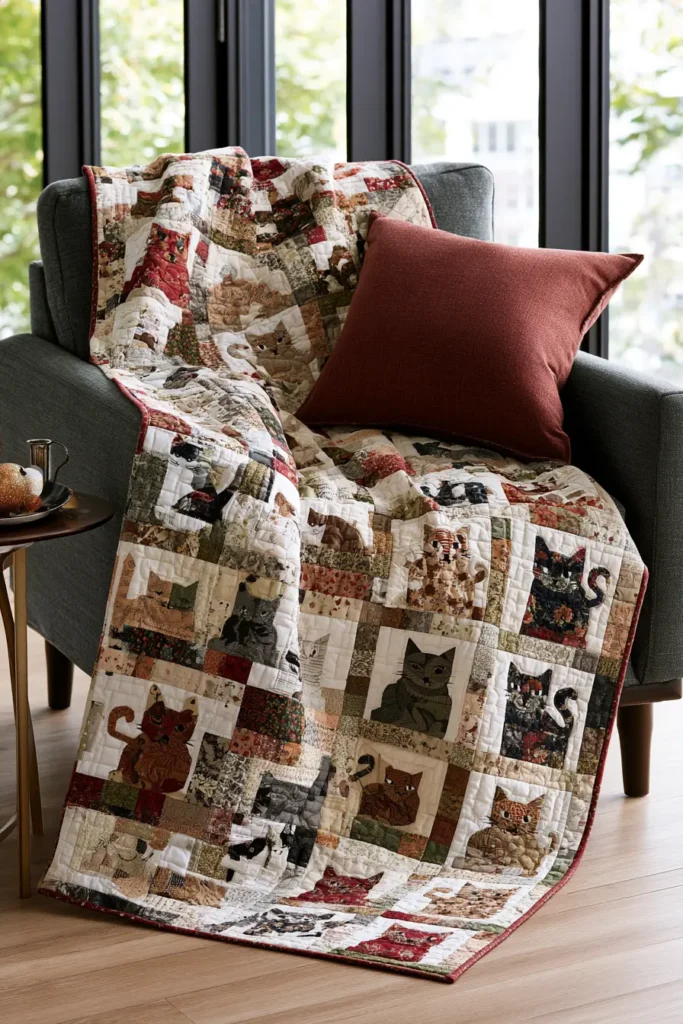 Vintage-Inspired Patchwork Cat Quilt Concepts for Relaxed Everyday Charm