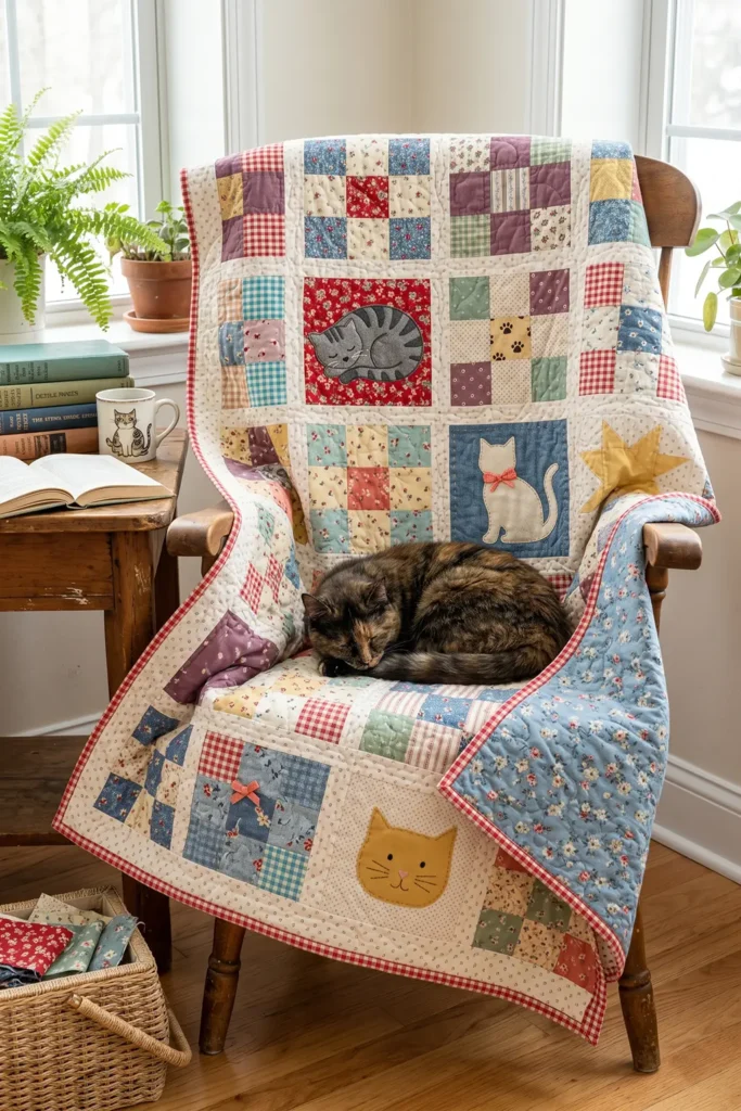 Vintage-Inspired Patchwork Cat Quilt Concepts for Relaxed Everyday Charm