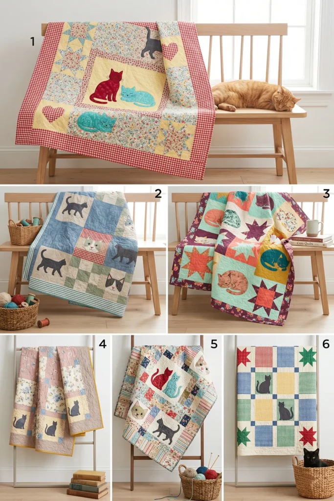 Vintage-Inspired Patchwork Cat Quilt Concepts for Relaxed Everyday Charm