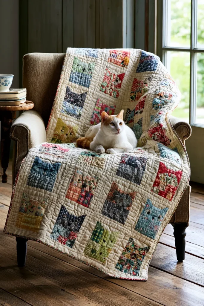 Vintage-Inspired Patchwork Cat Quilt Concepts for Relaxed Everyday Charm