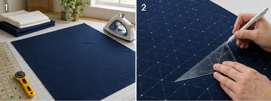 Asanoha Hemp Leaf Sashiko Quilts for Elegant Bedrooms