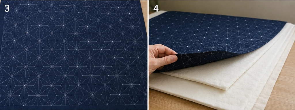 Asanoha Hemp Leaf Sashiko Quilts for Elegant Bedrooms