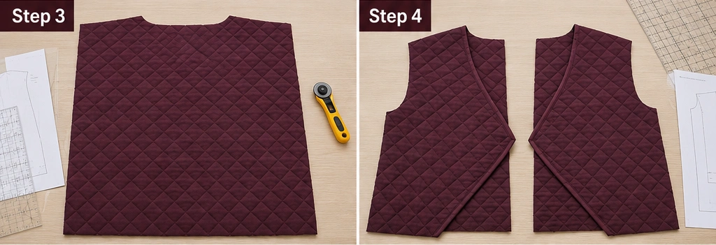 Belted Wrap Quilted Jacket for Polished, Tailored Elegance