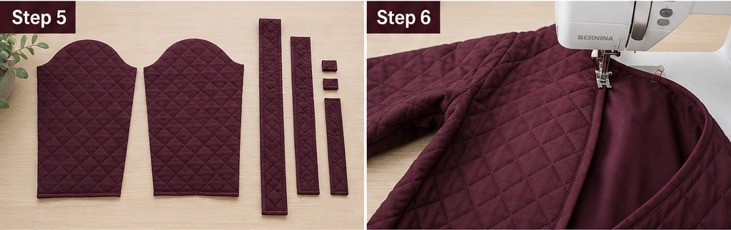 Belted Wrap Quilted Jacket for Polished, Tailored Elegance