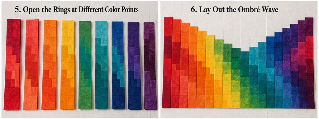 Bold Color Wave and Ombre Bargello Patterns for Elegant Living Rooms