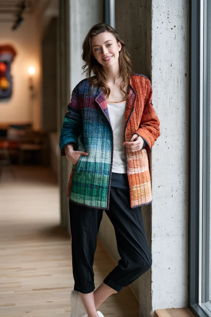 Bold Ombre Jelly Roll Quilt Jackets for Stylish Statement Outerwear