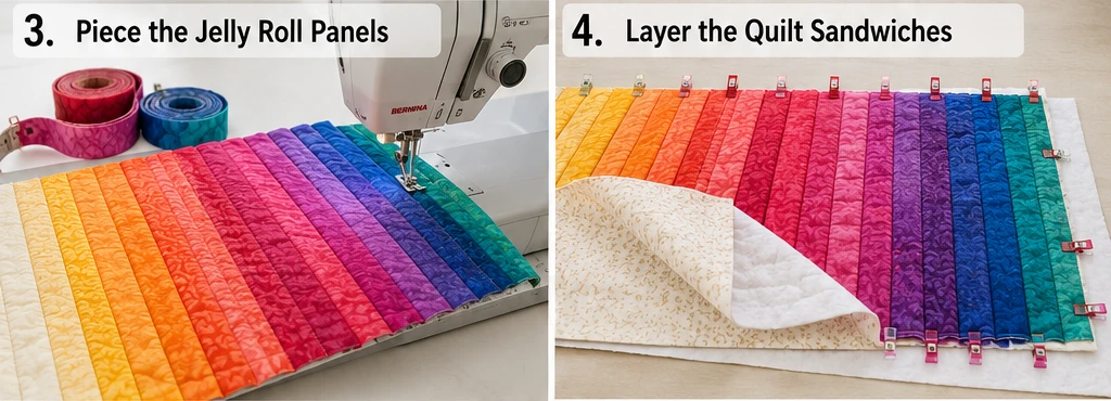 Bold Ombre Jelly Roll Quilt Jackets for Stylish Statement Outerwear