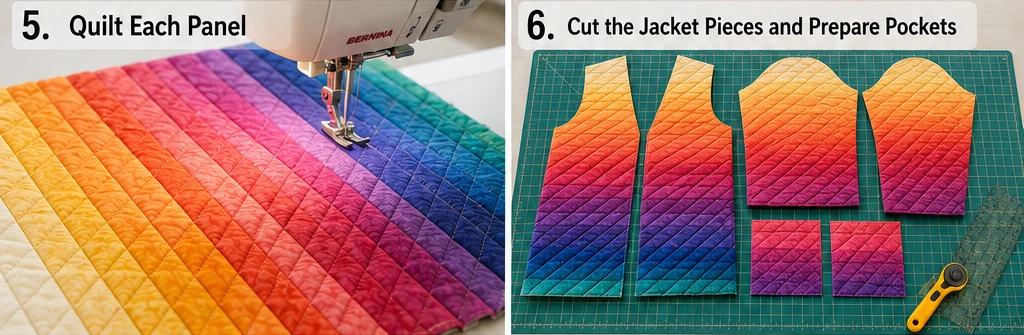 Bold Ombre Jelly Roll Quilt Jackets for Stylish Statement Outerwear