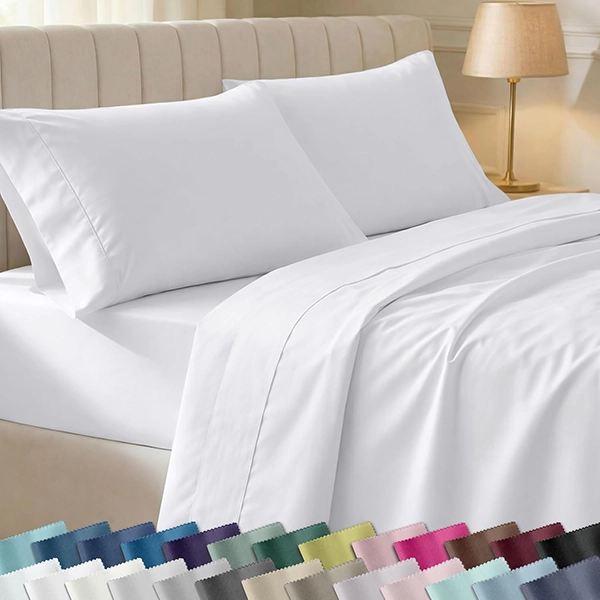 California Design Den 100% Organic Cotton Percale Sheet Set