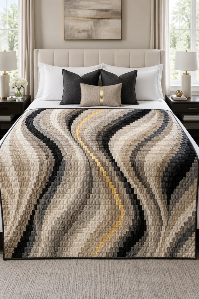 Chic Monochrome and Neutral Tone Bargello Designs for Sophisticated Interiors