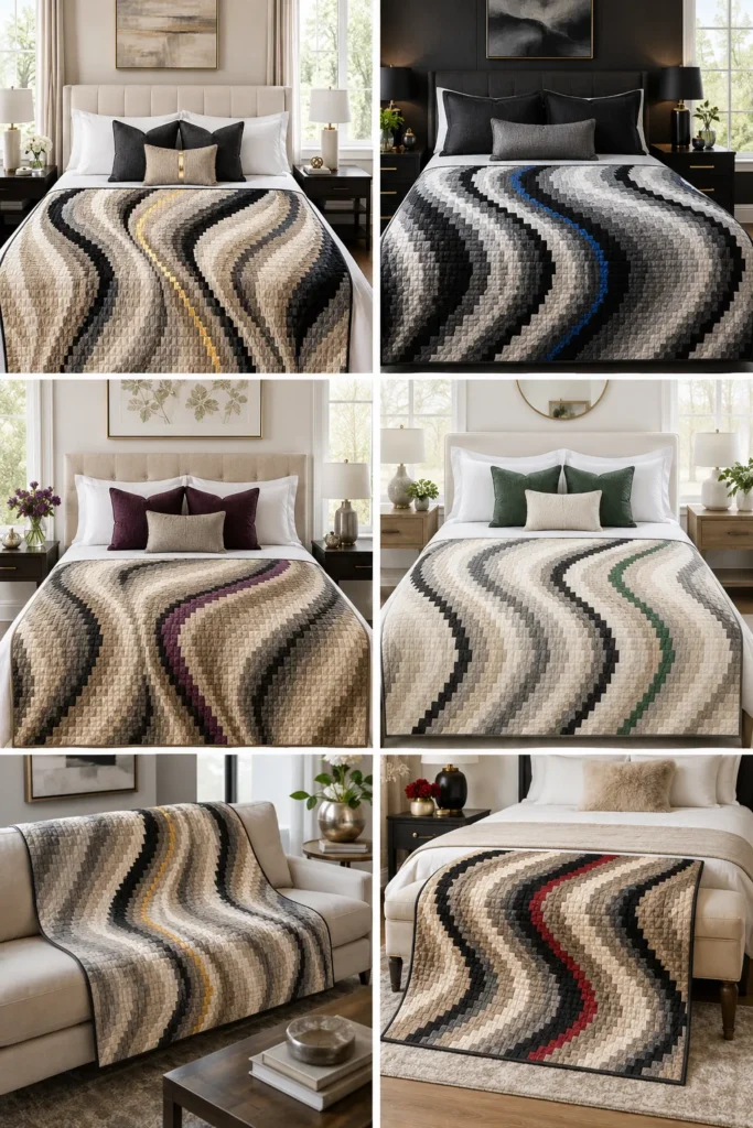 Chic Monochrome and Neutral Tone Bargello Designs for Sophisticated Interiors