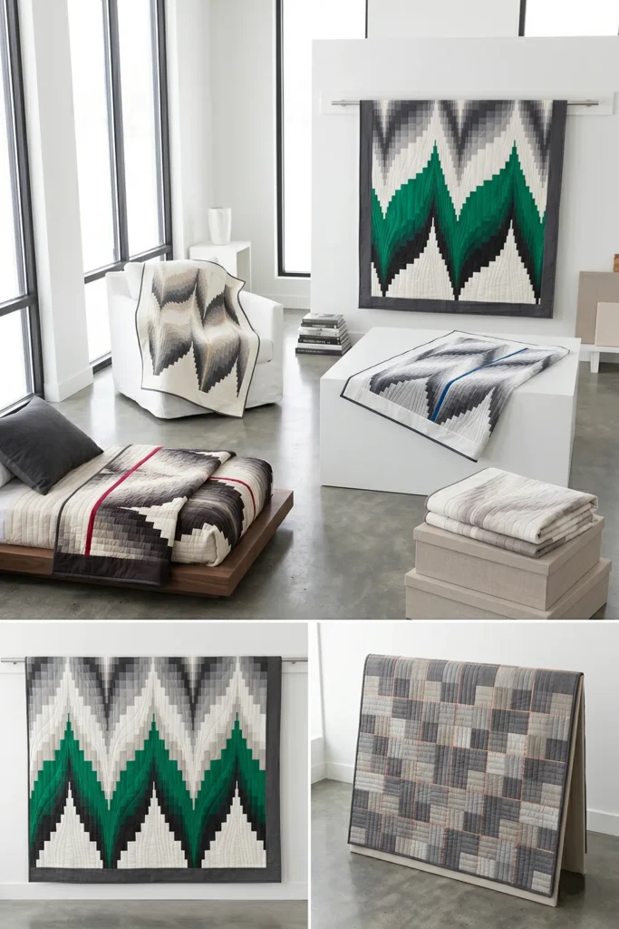 Chic Monochrome and Neutral Tone Bargello Designs for Sophisticated Interiors