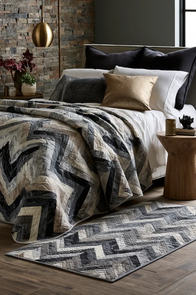 Chic Monochrome and Neutral Tone Bargello Designs for Sophisticated Interiors