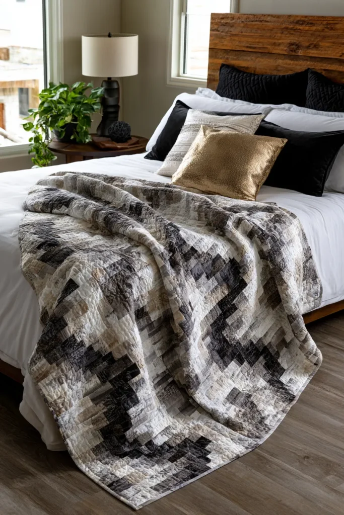 Chic Monochrome and Neutral Tone Bargello Designs for Sophisticated Interiors