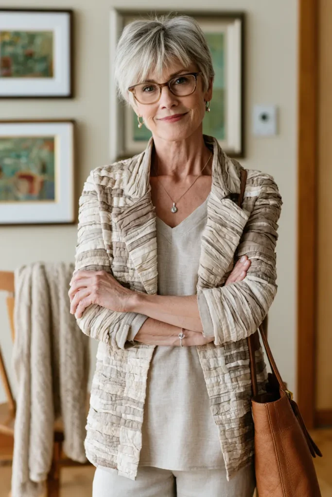 Chic Neutral Tone Jelly Roll Quilted Jackets for Minimalist Everyday Elegance