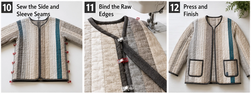 Chic Neutral Tone Jelly Roll Quilted Jackets for Minimalist Everyday Elegance