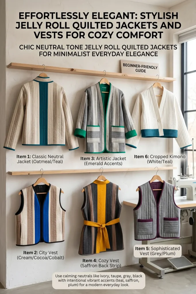 Chic Neutral Tone Jelly Roll Quilted Jackets for Minimalist Everyday Elegance