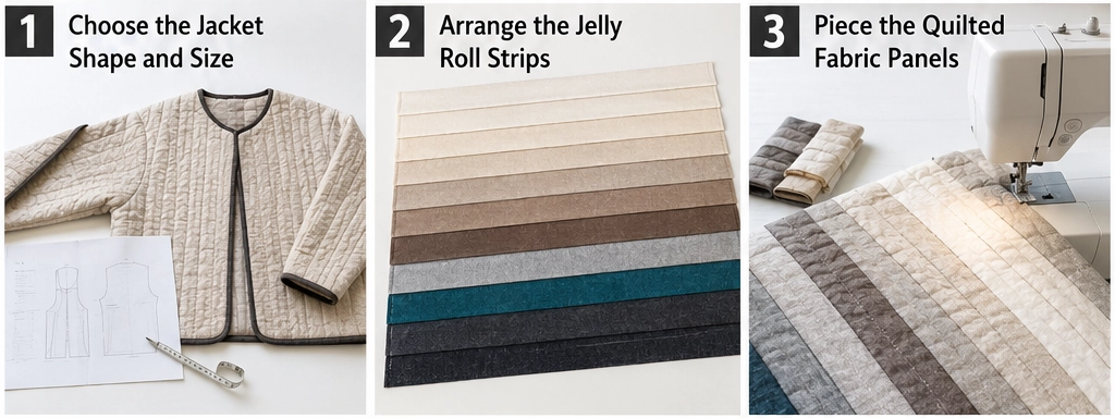 Chic Neutral Tone Jelly Roll Quilted Jackets for Minimalist Everyday Elegance