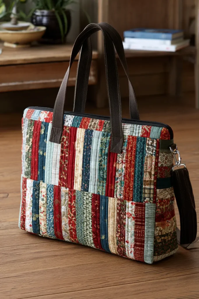 Chic Padded Jelly Roll Quilted Laptop Bags for Stylish Professionals