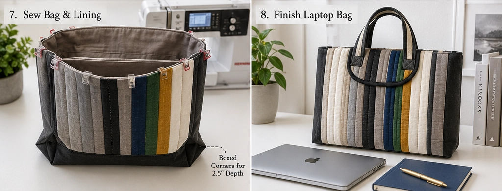 Chic Padded Jelly Roll Quilted Laptop Bags for Stylish Professionals