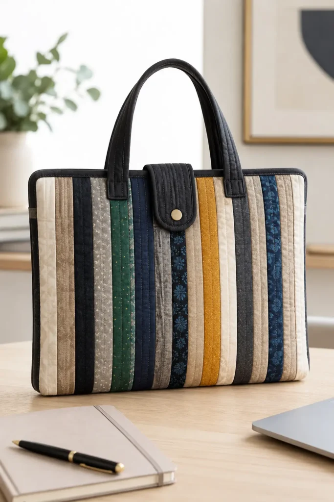 Chic Padded Jelly Roll Quilted Laptop Bags for Stylish Professionals