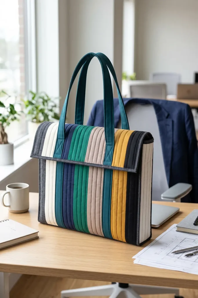 Chic Padded Jelly Roll Quilted Laptop Bags for Stylish Professionals