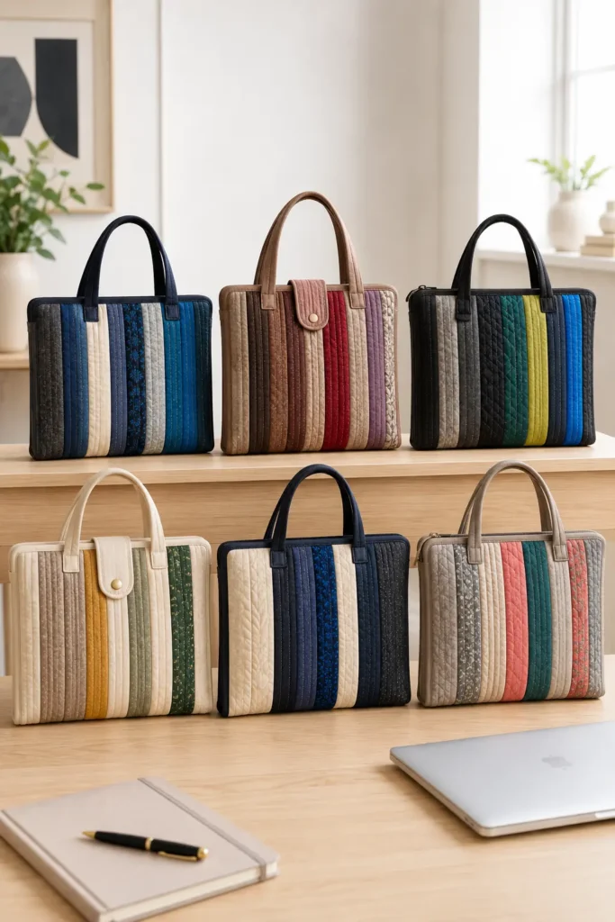 Chic Padded Jelly Roll Quilted Laptop Bags for Stylish Professionals