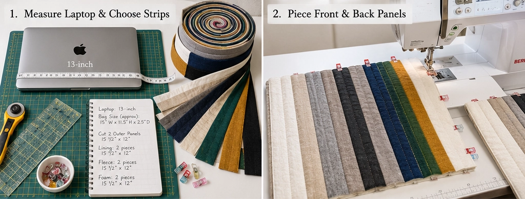 Chic Padded Jelly Roll Quilted Laptop Bags for Stylish Professionals