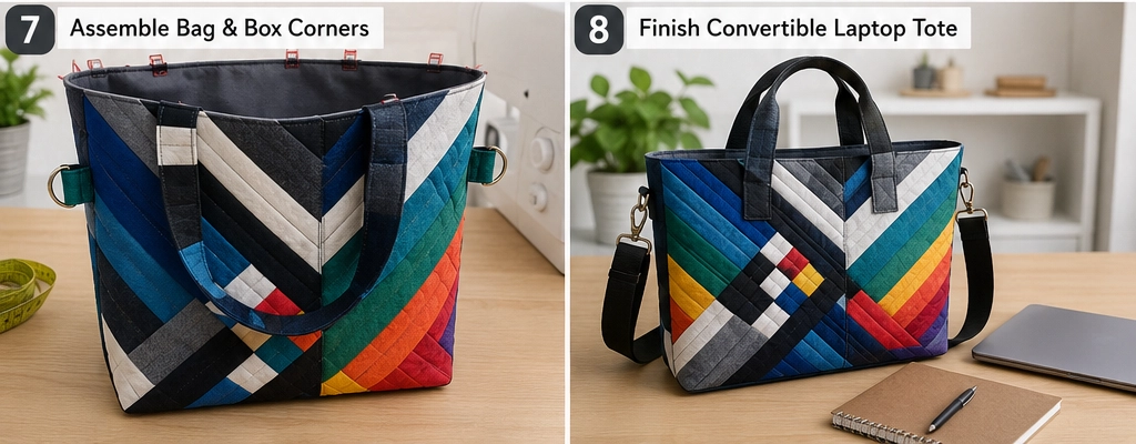Convertible Geometric Jelly Roll 16-inch Laptop Totes for Creative Remote Work