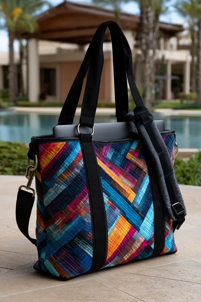 Convertible Geometric Jelly Roll 16-inch Laptop Totes for Creative Remote Work