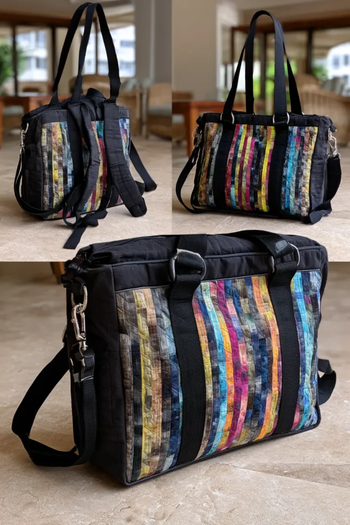Convertible Geometric Jelly Roll 16-inch Laptop Totes for Creative Remote Work
