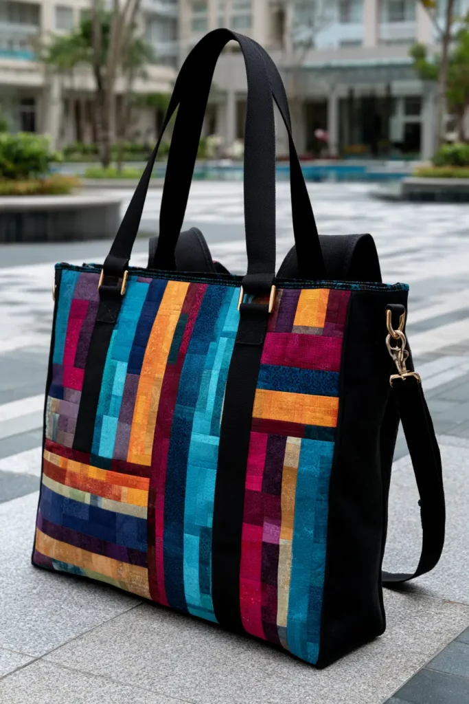 Convertible Geometric Jelly Roll 16-inch Laptop Totes for Creative Remote Work