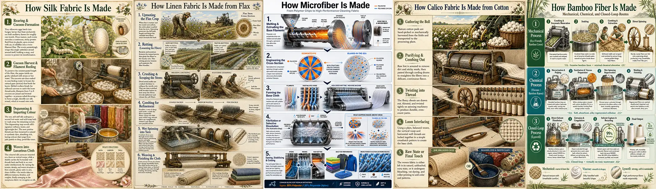 Cotton vs Bamboo vs Linen vs Silk vs Microfiber Sheets