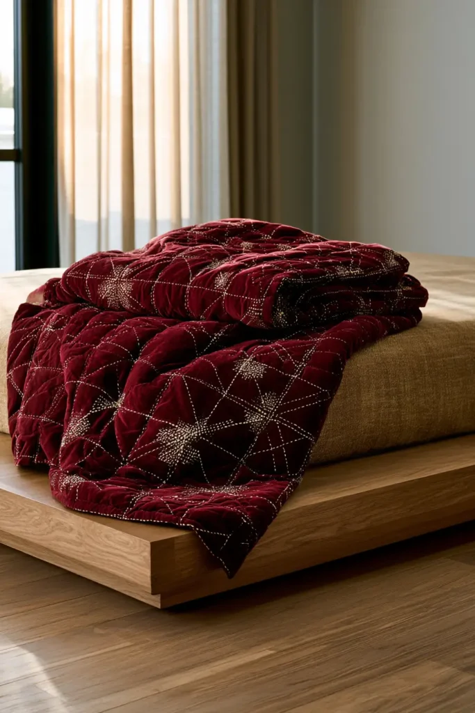 Cozy Hitomezashi (One-Stitch) Sashiko Bed Sheets for Textured Modern Homes