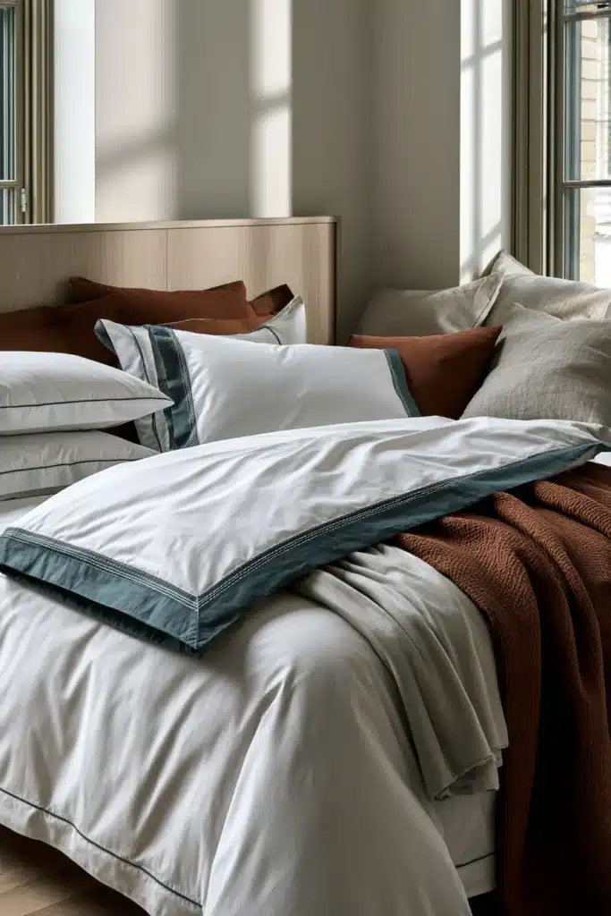 Cozy Hitomezashi (One-Stitch) Sashiko Bed Sheets for Textured Modern Homes