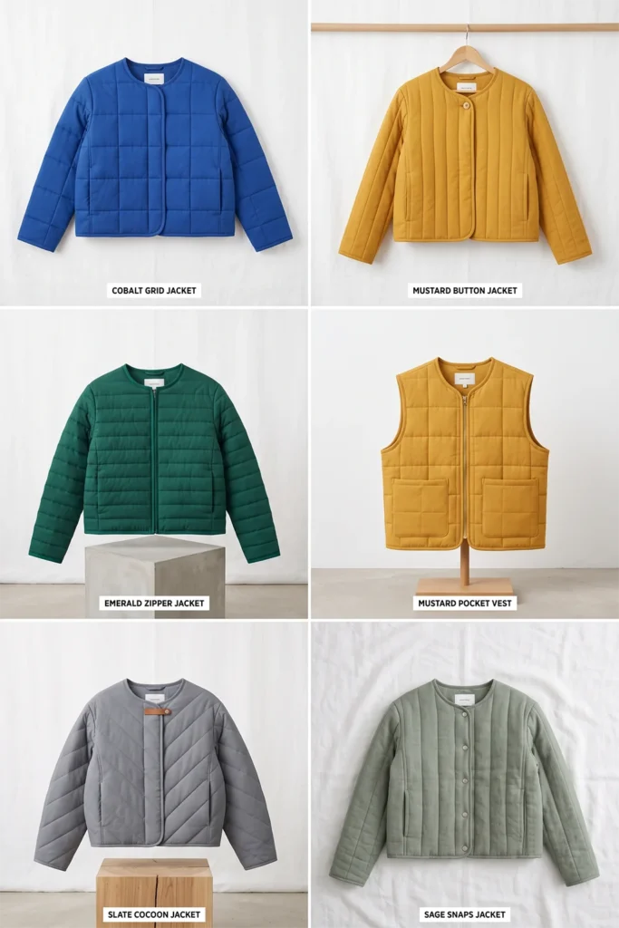 Cropped Boxy Quilted Jacket for a Modern Minimalist Silhouette