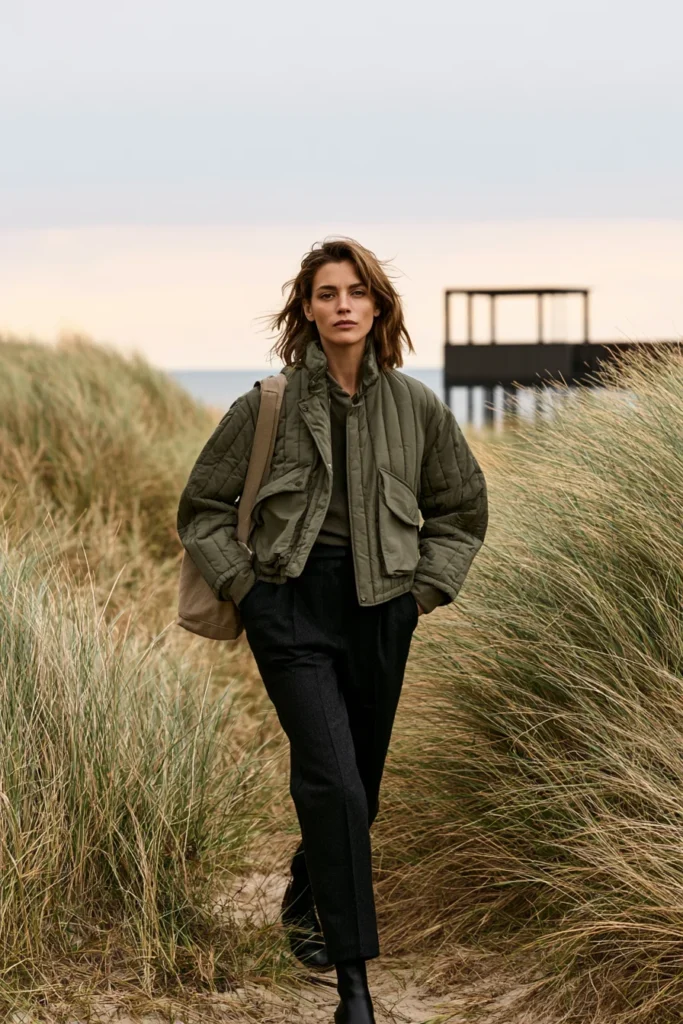 Cropped Boxy Quilted Jacket for a Modern Minimalist Silhouette