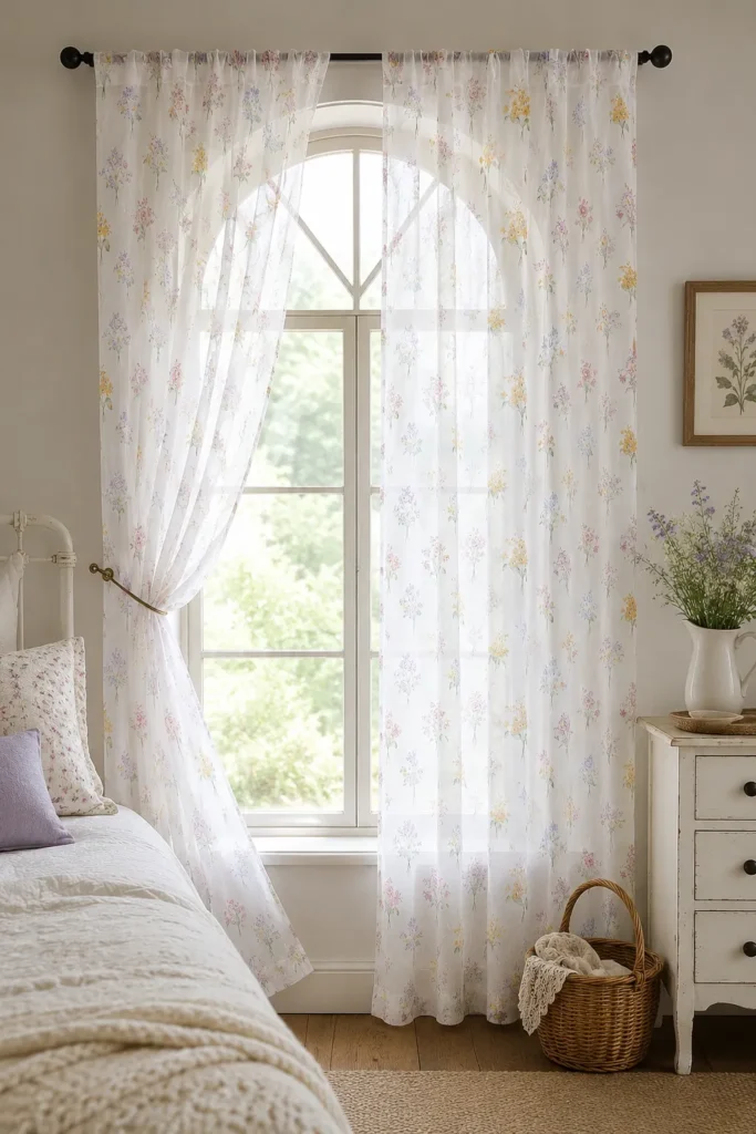 Ebesto Printed Floral Crinkle Sheer